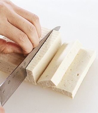 豆腐の切り方　薄切り