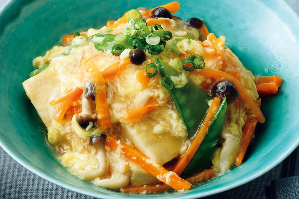 高野豆腐と卵でタンパク質をふんだんに「高野豆腐と野菜の卵あん」／Wタンパク質レシピ