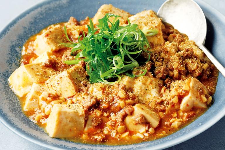 「ひきわり納豆入り麻婆豆腐」低脂肪タンパク質レシピ