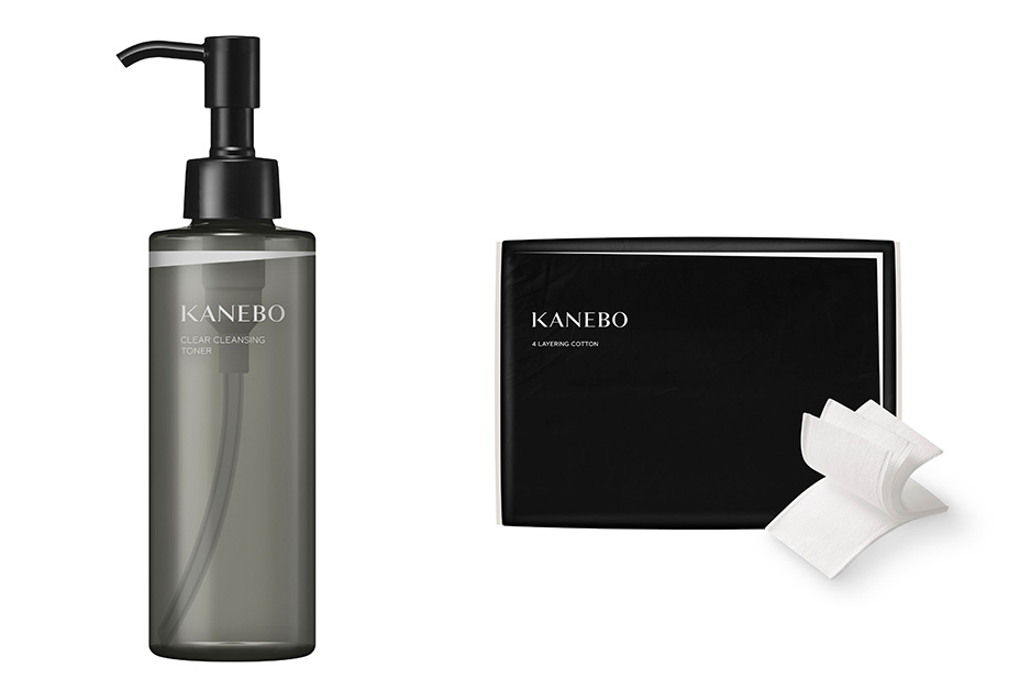 カネボウ クリア クレンジング トナーa 180ml ￥3,520／カネボウインターナショナルDiv.　カネボウ ４ レイヤリング コットン 100枚入り ￥1,100／カネボウインターナショナルDiv.