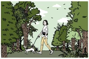 ペットと自然の中に行くのは心理的休養