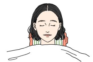 上咽頭炎ケア　首湯たんぽ　イラスト