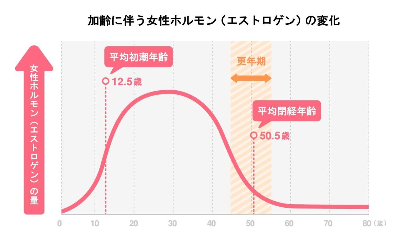 女性ホルモンの量　グラフ