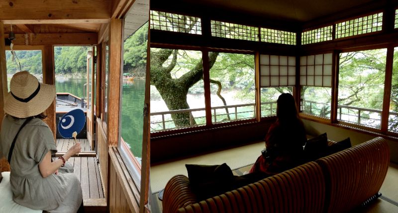 「星のや 京都」までは専用の船で。