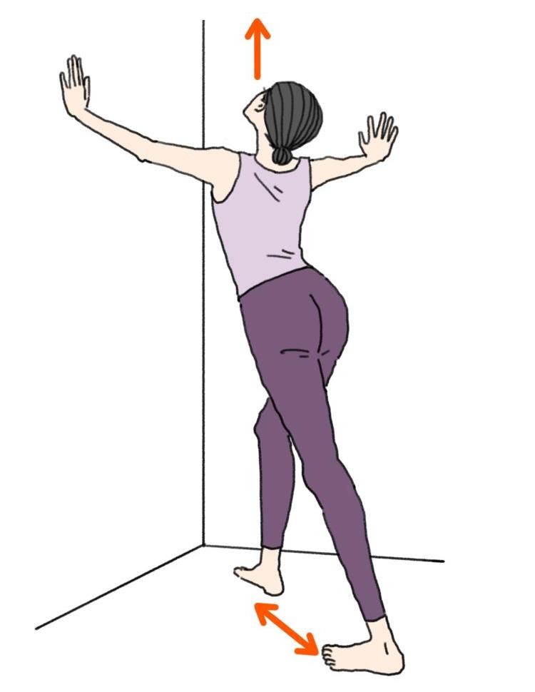 股関節ケア 壁押しフロントライン伸ばし