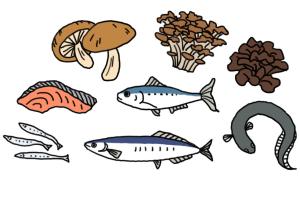 上咽頭ケア　守る　栄養素　青魚　きのこ