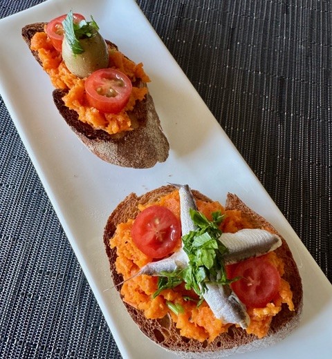 にんじんのディップを使ったフィンガーフード