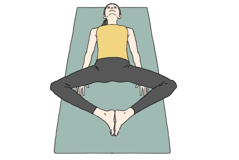 「あぐらや脚を組むと痛む人」は股関節内転筋群をストレッチ
